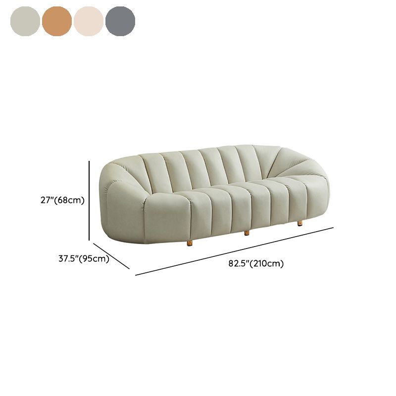 Scandinavian Biscuit Back Sofa 3-Seater Sloped Arm Settee - 82.7" Wide