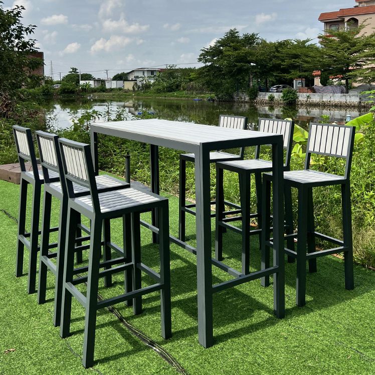 Industrial Artificial Wooden Bar Table Set 1/5/7 Pieces Bistro Table Set for Outdoor