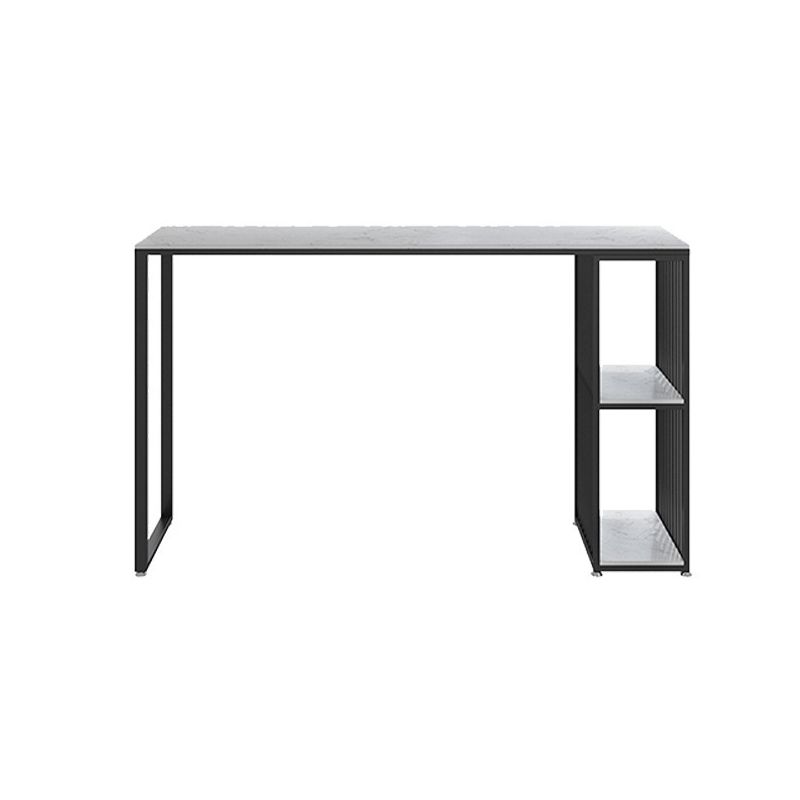 Contemporary Metal Frame Bar Dining Table Rectangle Bar Table with Storage