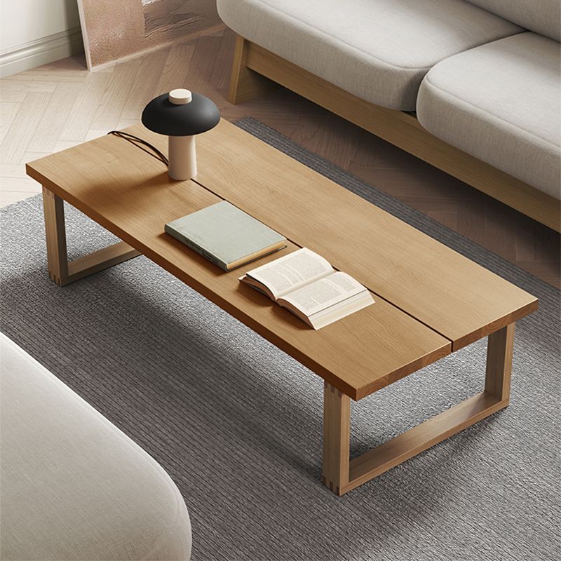 Sled Natural Coffee Table Set Rectangle Solid Wood Coffee Table