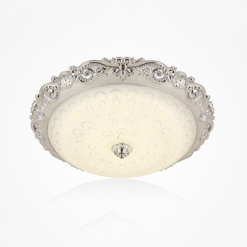 1-licht slaapkamer spoelplafondlicht traditionele koepel spoelmontage lamp met glazen schaduw