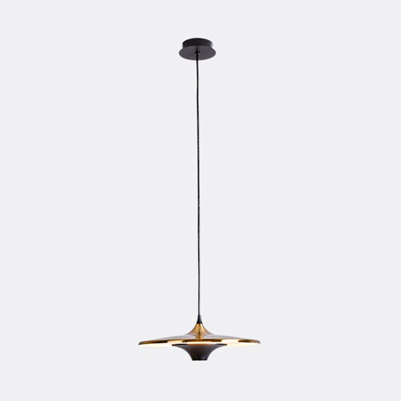 Metal Circle Down Lighting Pendant Contemporary 1-Light Disk Ceiling Light