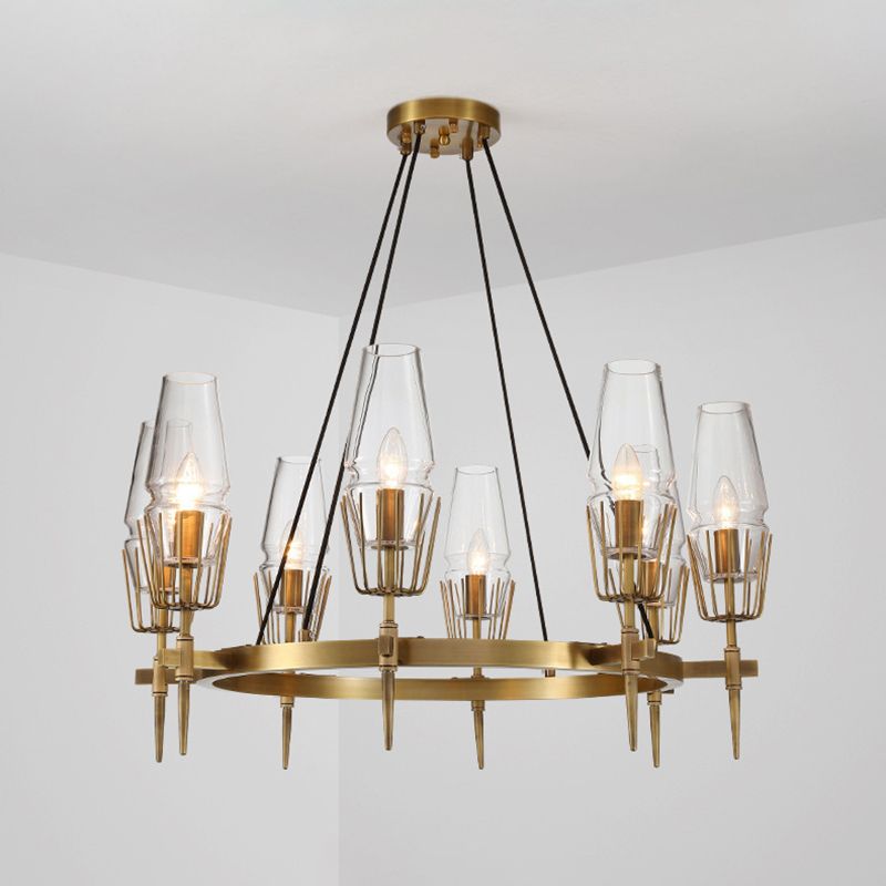 Duidelijke glas 8-lichts hangende plafondlampen radiale moderne stijl kroonluchter lamparmaturen