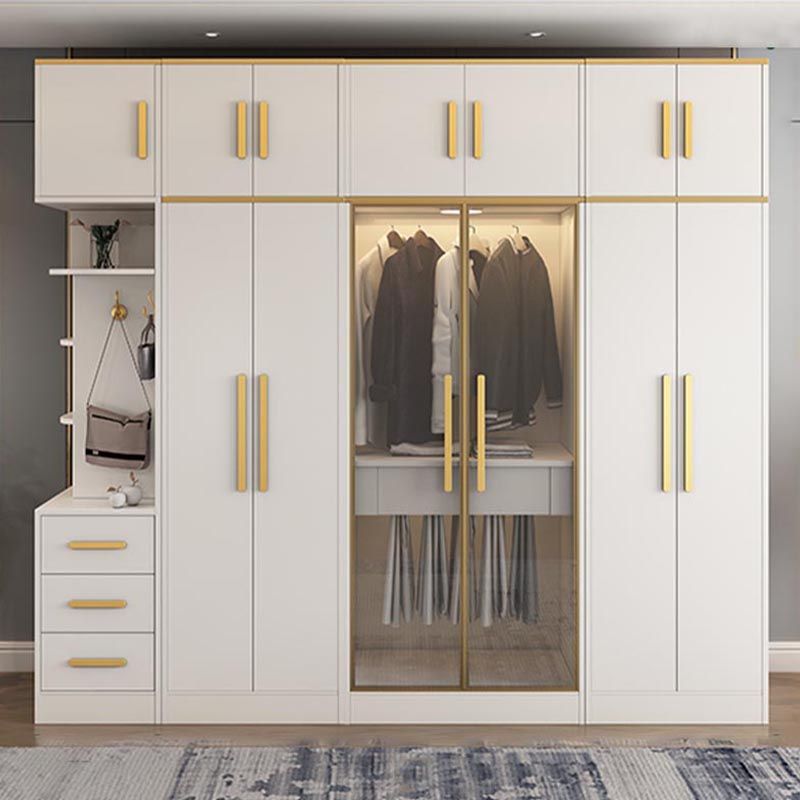 Contemporary Style Wardrobe Wooden Wardrobe Closet with Drawer