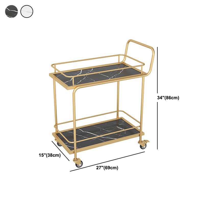 Metal Modern Prep Table Rolling Rectangular 33.86"H Prep Table for Dining Room