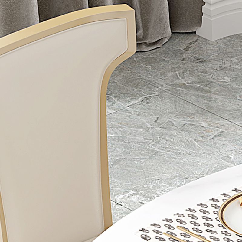 Contemporary 1/2/5/7 Pieces Furniture Round Stone Dining Set in White
