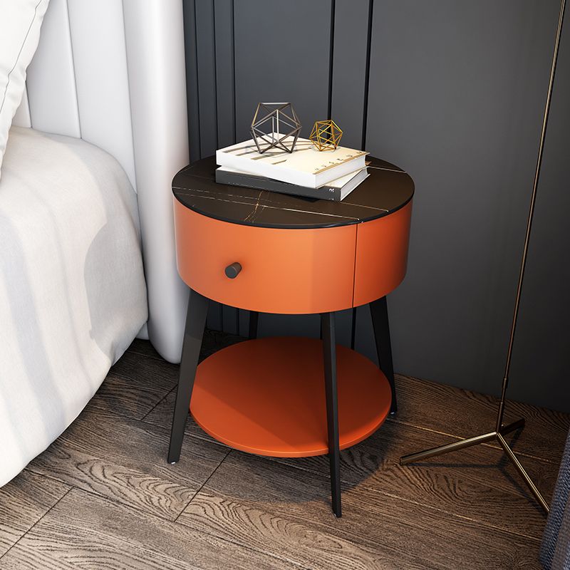 Wooden Nightstand with Lower Shelf 21.65" Tall 1 - Drawer Nightstand