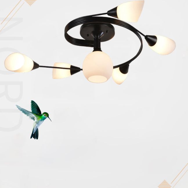 Luz de lámpara de montaje de techo moderna Luz de techo de vidrio