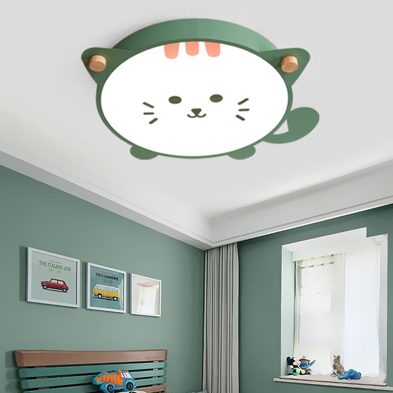 Kitten-Acrylschirm-Deckeneinbau-Modernist-Stil-LED-Pendelleuchte in Grau/Rosa für Kinderzimmer