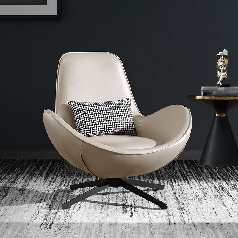 Faux Leather Slipper Chair 33.4" L x 30.3 " W x 20.8 " H Stacking Chair for Bedroom