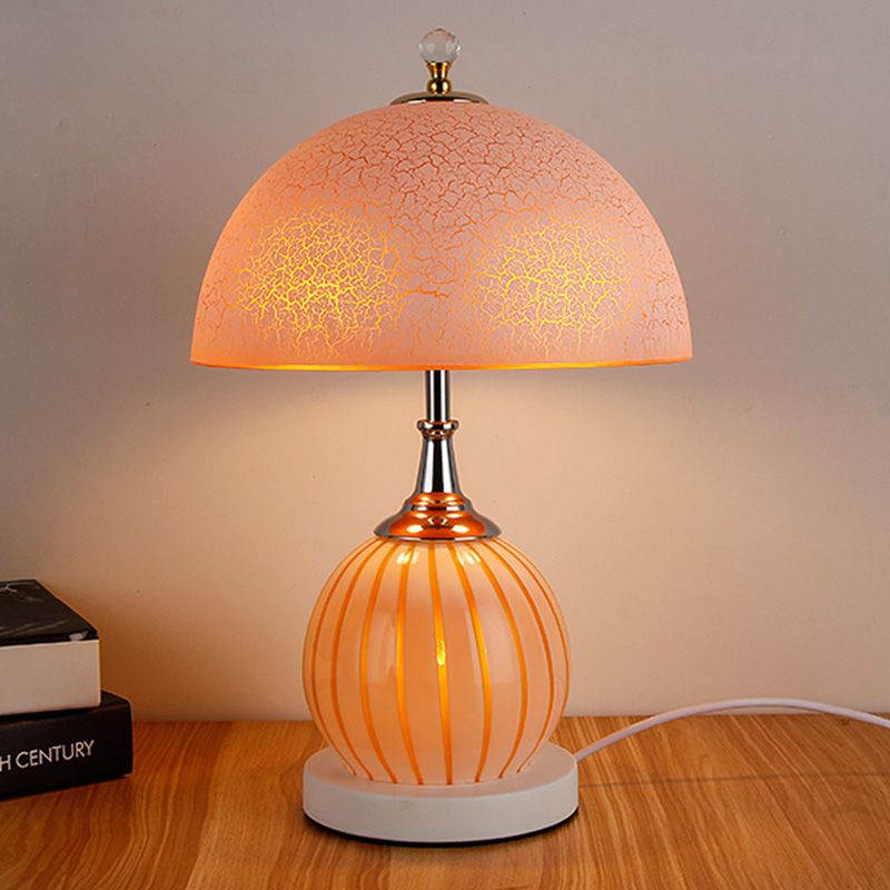 Dome Glass Nightstand Lamp Minimalist 2-Light Table Lighting for Living Room