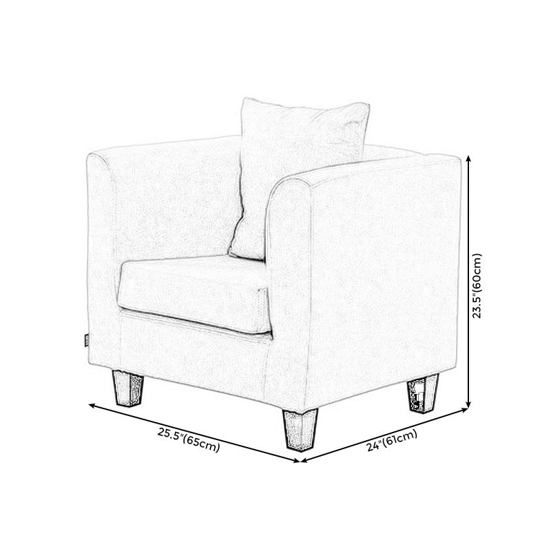 Arms Included Chair 25.5" L x 24"W x 23.6"H Linen Chair for Living Room