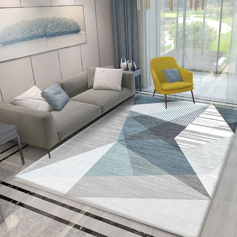 Contemporary Geometric Print Carpet Polyester Indoor Rug Stain Resistant Rug for Living Room