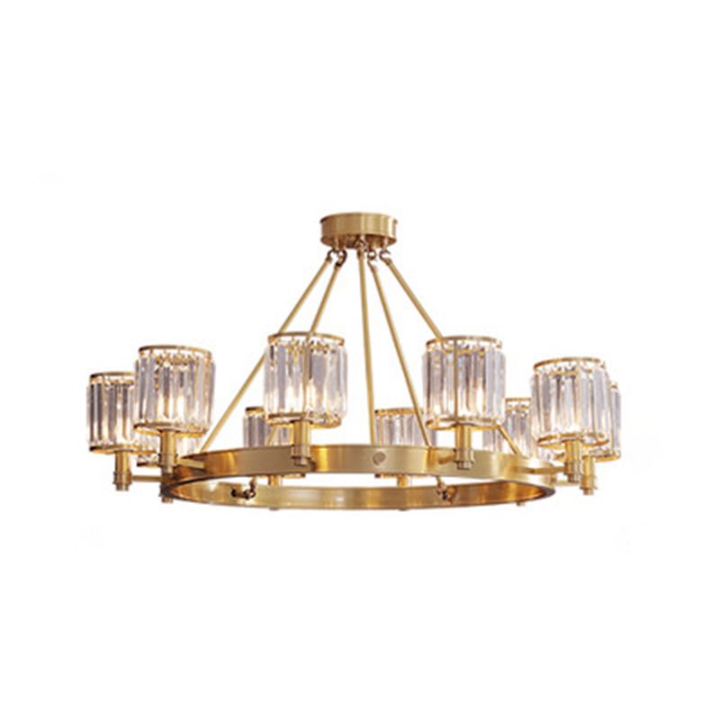 Traditional Copper Pendant Light Sputnik Cylinder Ceiling Light for Living Room