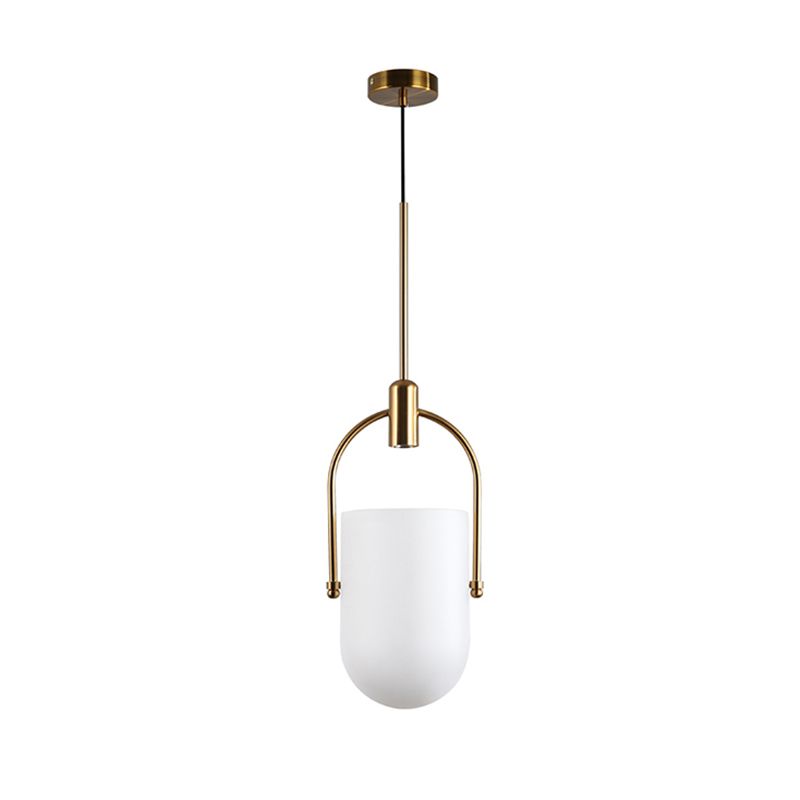 Golden moderne stijl glas hangend licht met enkele lamp mini slaapkamer verlichtingsarmatuur