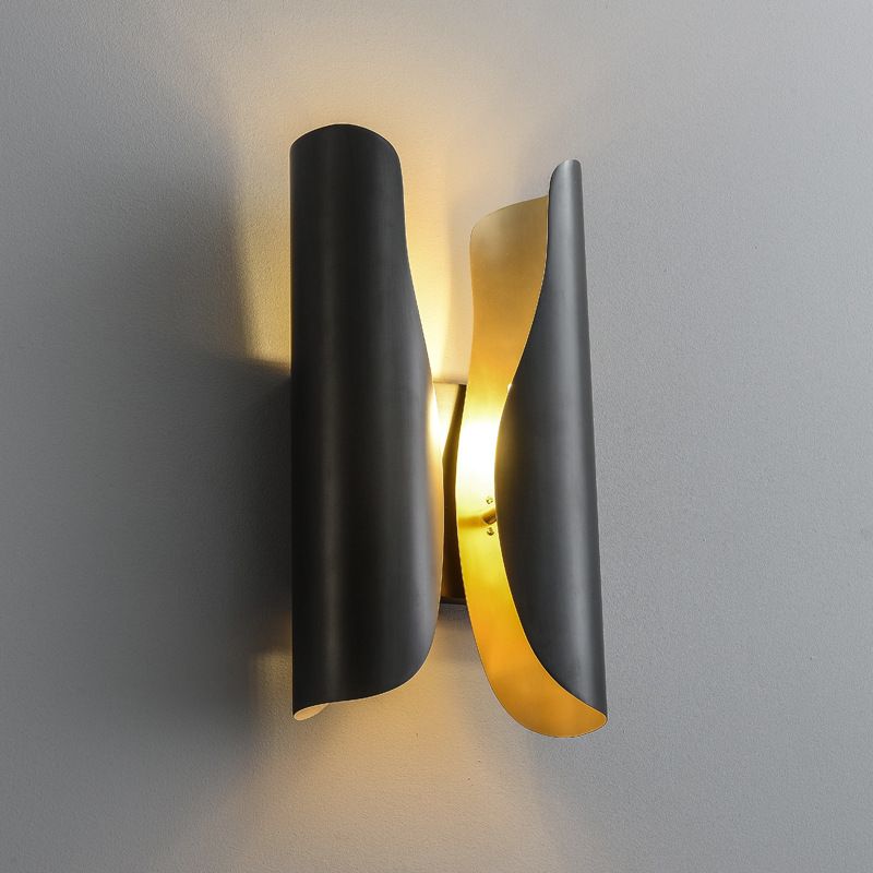 Metal Curved Wall Lighting Modern Style 2 Lights Wall Lighting Fixtures