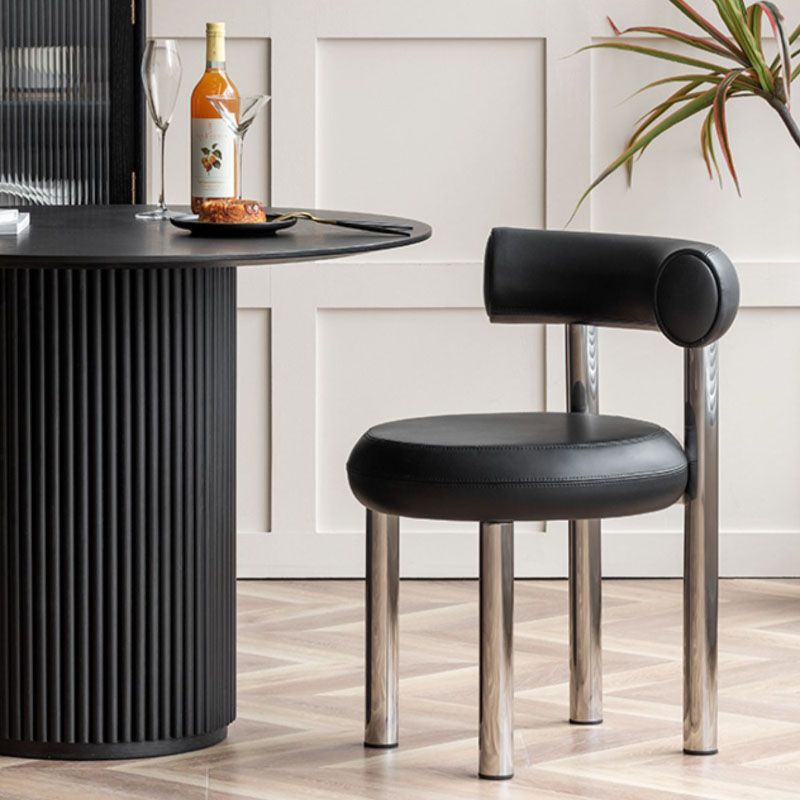 Contemporary Style Side Chair Metal Open Back Dining Room Chair for Home