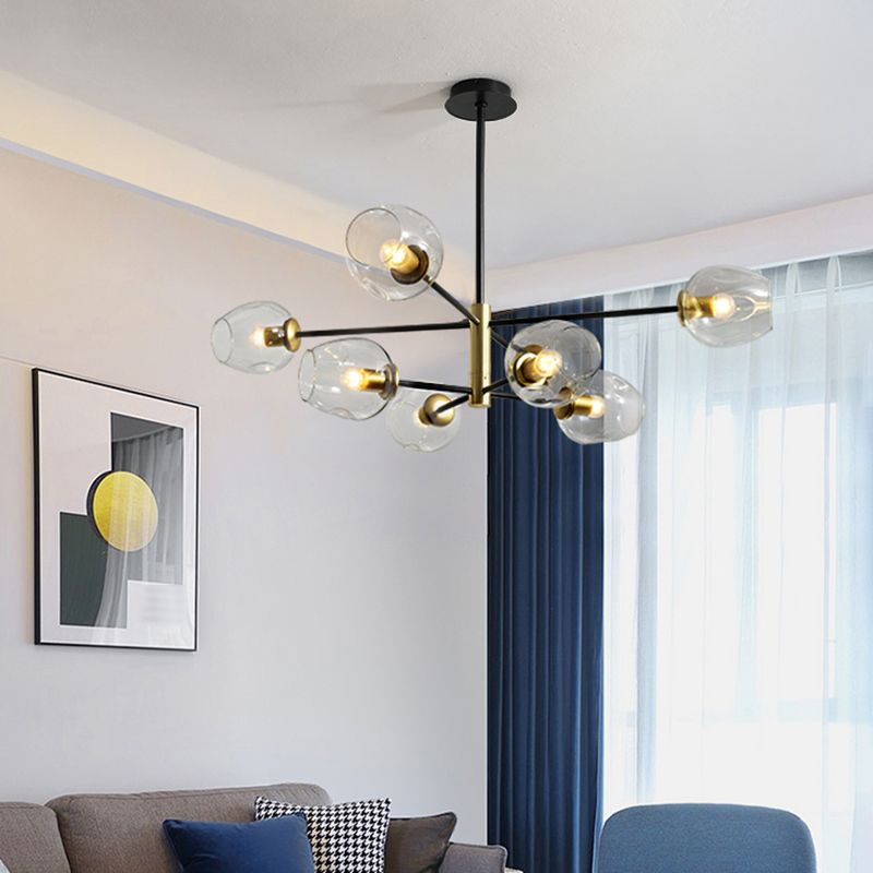 Modern Jar-Shaped Chandelier Lights Glass Chandelier Light Fixture for Living Room