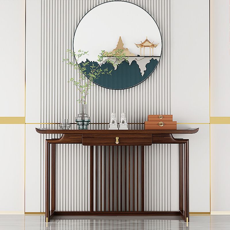 Rectangle Shape Contemporary Console Table Brown Wooden Console Sofa Table