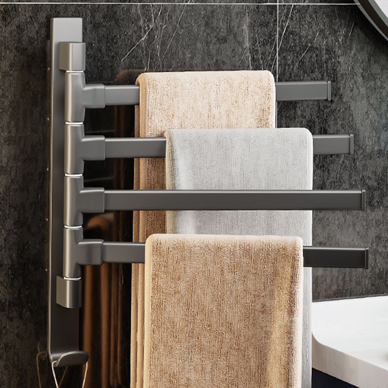 Contemporary Gray Bathroom Accessory Set  Aluminum Towel Bar