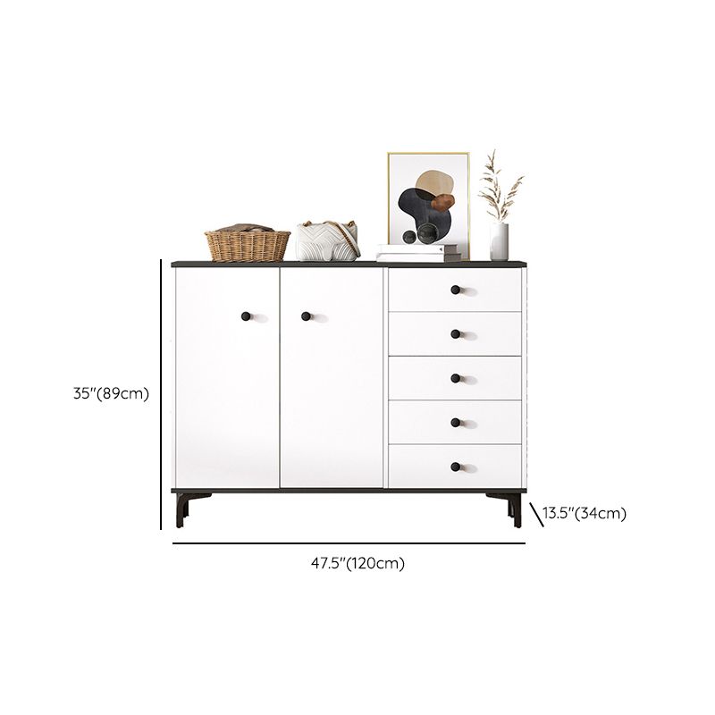 Contemporary Engineered Wood Storage Chest Bedroom Chest in White with Drawers