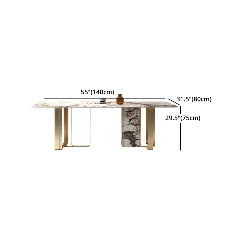 Luxury Sintered Stone Top Dining Set Rectangle 1/3/5/6 Pieces Dining Room Table Set