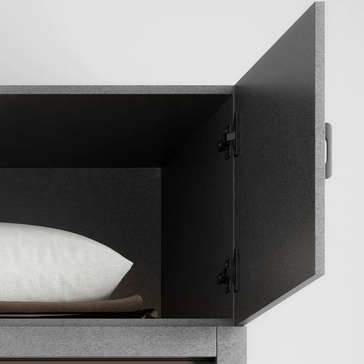 Grey Engineered Wood Wardrobe Armoire Modern Wardrobe Cabinet