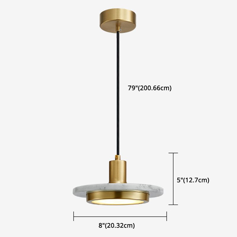 Stone Circle Pendant Lighting Fixture Minimalist LED Hanging Light Kit for Living Room