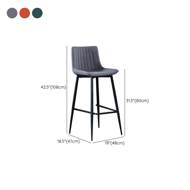 Modern Velvet Bar Stool Backrest Counter Stool for Dining Room