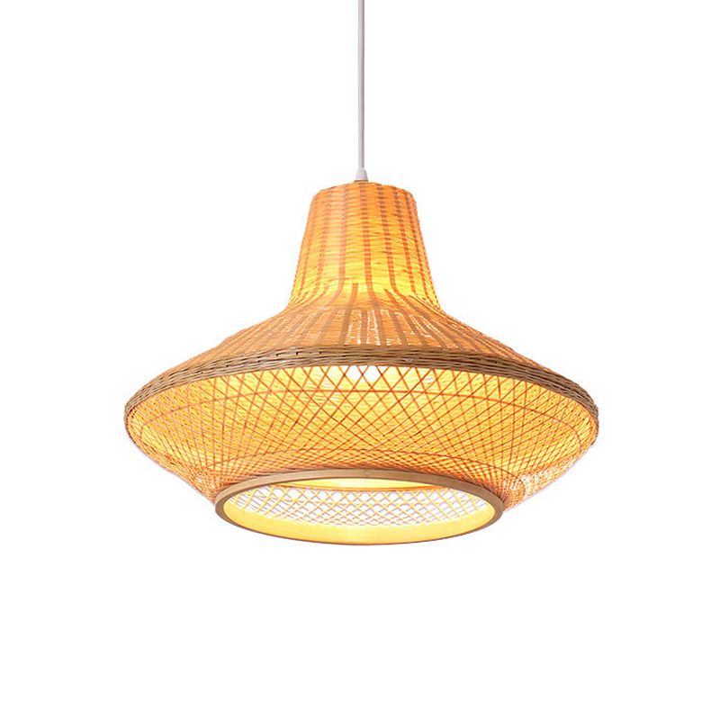 1 hoofdtheehouse ophanging hanger eigentijds hout hangend plafondlicht met pot bamboe schaduw