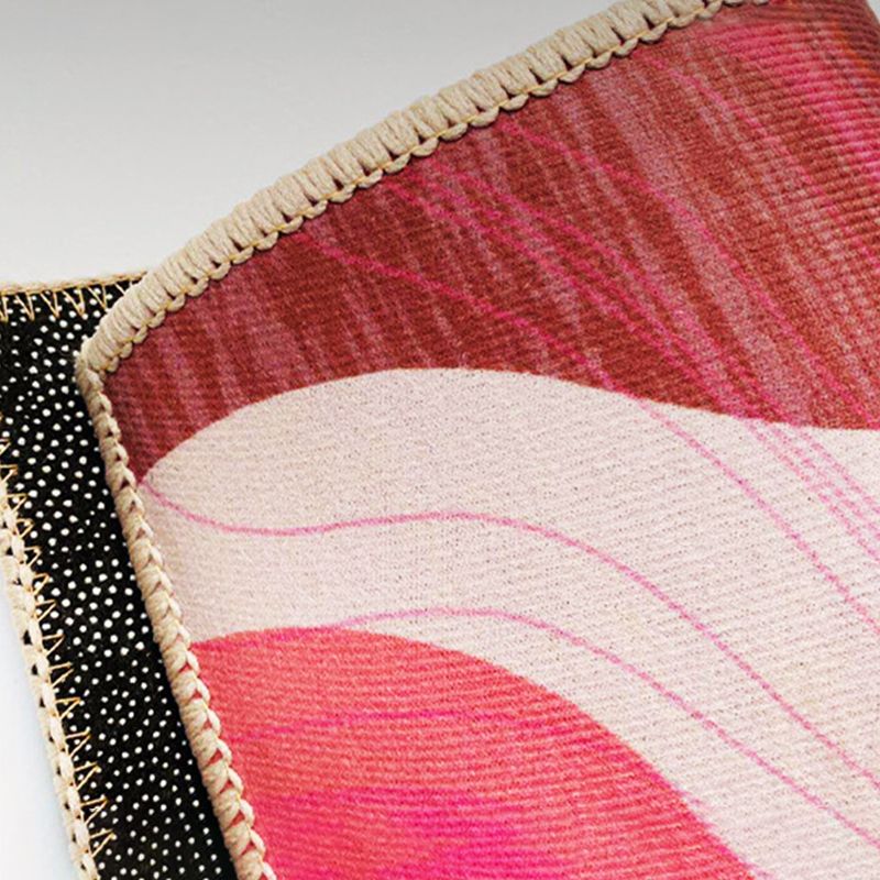 Pink Contemporary Carpet Polyester Color Piece Carpet Washabke Carpet for Living Room