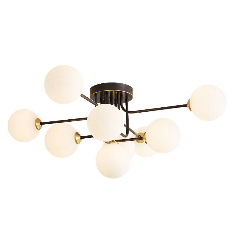 Glass Ball Shape Flush Ceiling Light Modern Style Multi Lights Flush Mount Lighting