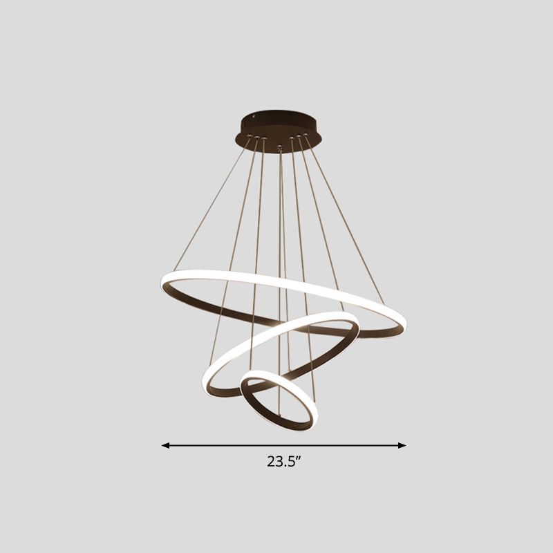 Acrylic Loop LED Pendant Light Simplicity Chandelier Lighting Fixture for Living Room