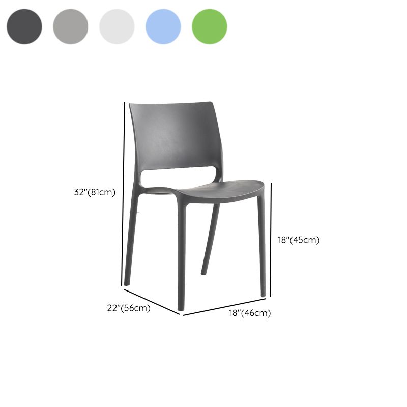 Contemporary Style Side Chair Open Back Plastic Dining Room Chair