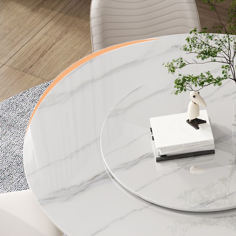 Mesa de comedor de piedra redonda muebles casuales de pedestal de lujo tradicional