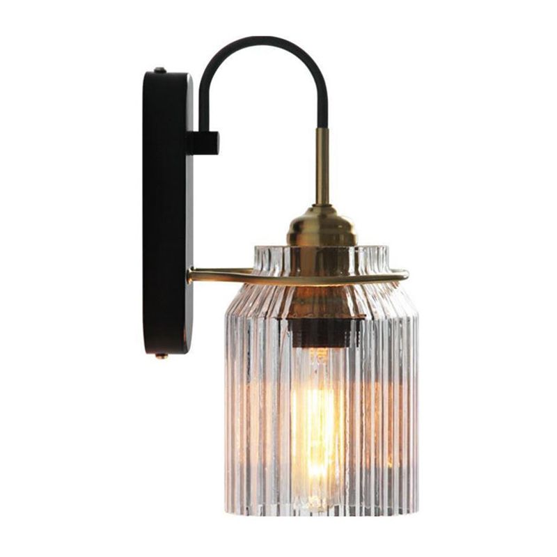 Modern 1-Light Wall Lamp Glass Wall Sconce Lighting for Bedroom