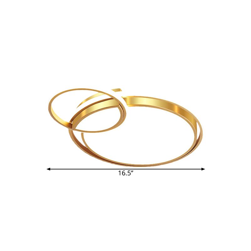 Metal Crossed Flush Light Fixture Modernist LED Gold Ceiling Flush Mount for Bedroom, 16.6"/20.5" W (The customization will be 7 days)