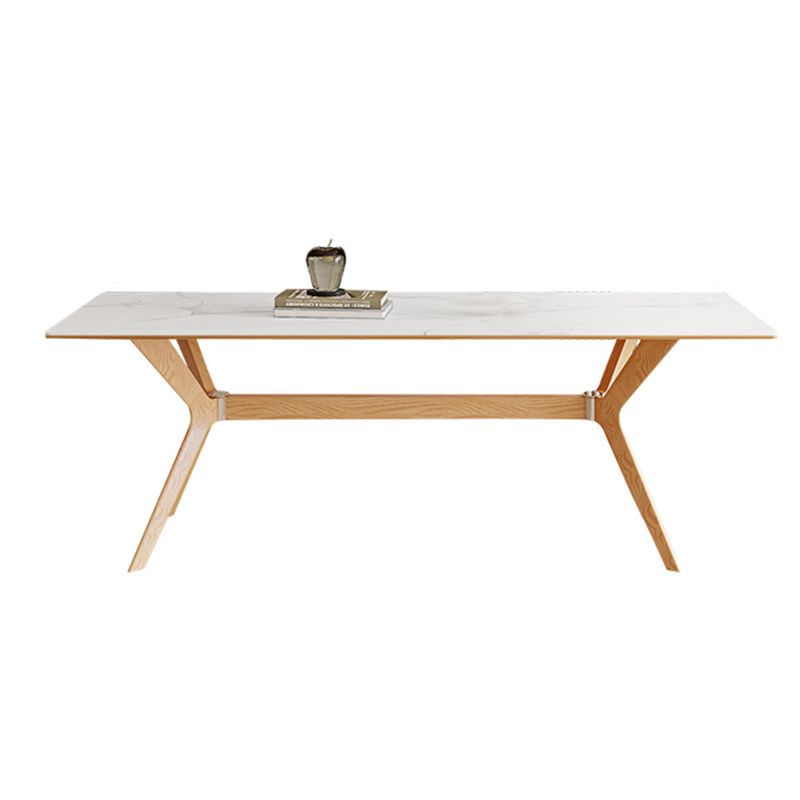 Nordic 1/4/5/7 Pieces Furniture Rectangle Stone Dining Table Set in White