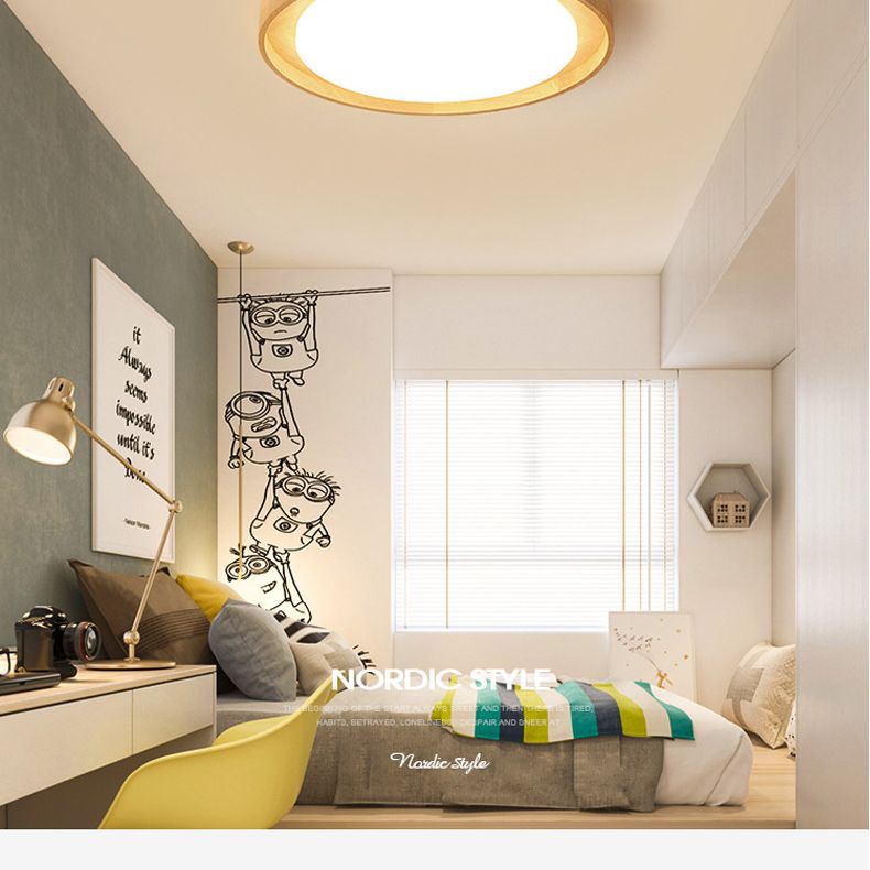 Circle Semi Flush Mount Light Fixture Ultra-Contemporary Acrylic Ceiling Light Fixture for Bedroom