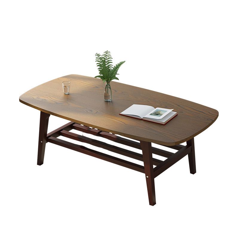 Modern Style Solid Wood Top Rectangular Walnut/wood Coffee Table
