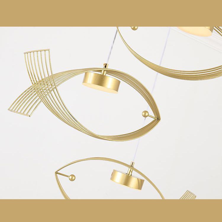 Forme de poisson en une lumière Lumière Light Atest de suspension LED moderne Éclairage d'éclairage pour la cuisine