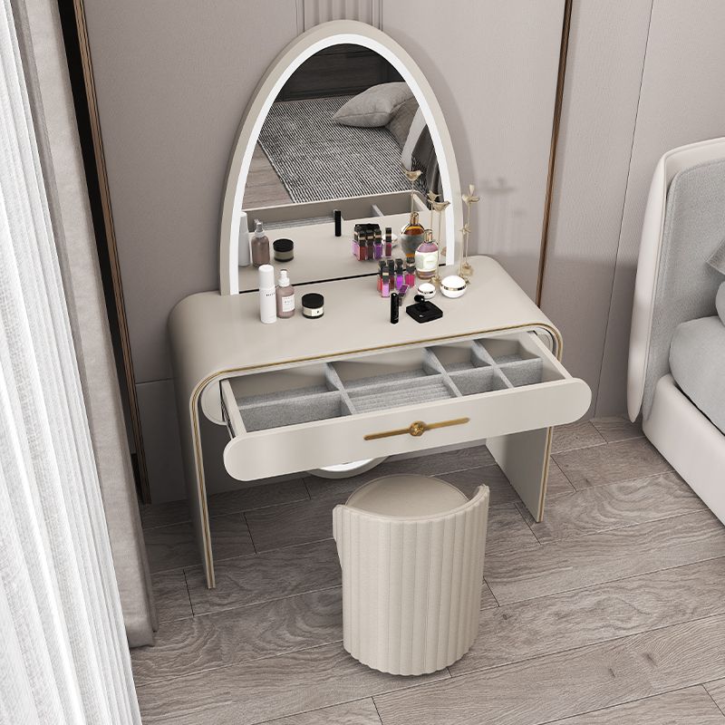 Wooden Standing Vanity Makeup Dressing Table Stool Set 1 Drawer Vanity Desk