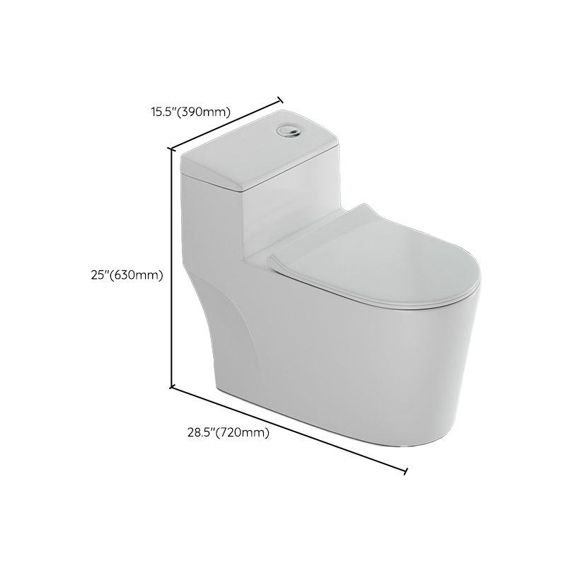 Traditional One Piece Toilet Floor Mounted White Toilet Bowl for Washroom