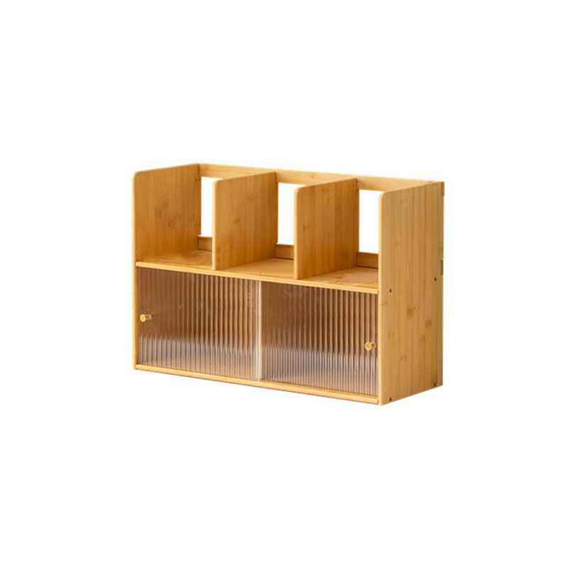 Contemporary Open Back Horizontal Bookshelf Bamboo Bookshelf for Office