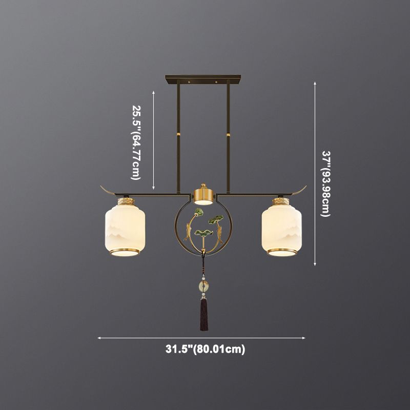 Cylinder Island Lighting Fixtures Contemporary Kitchen Island Lighting with Glass Shade