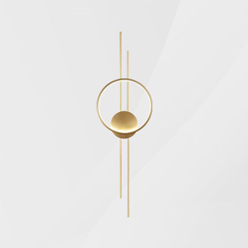 Single Contemporary Golden/Black Wall Mounted Sconce LED Linear Wall Light for Hallways