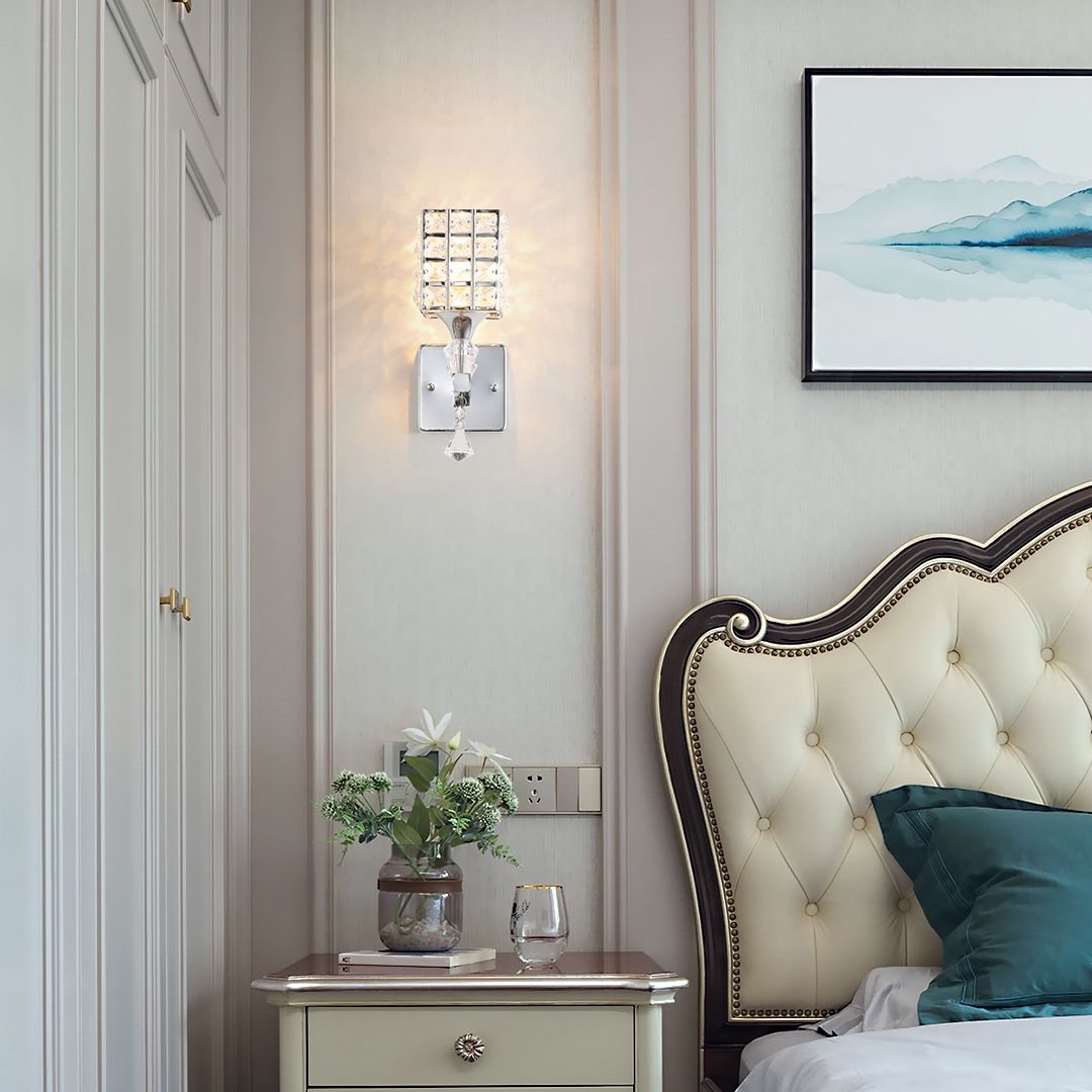 Armed Vanity Wall Lights Modern Minimalist Style Crystal Single Vanity Lamp