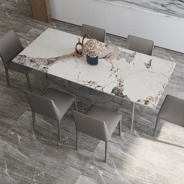 Mesa rectangular contemporánea acrílica mesa de piedra sinterizada para comedor