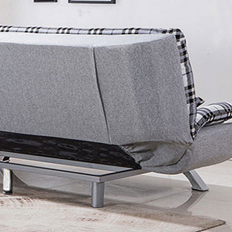 Hair Pin Legs Biscuit Back Armless Sofa with Slipcover for Living Room