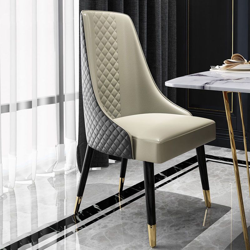 Chaise de salle à manger sans bras à dossier solide de style scandinave, chaises latérales de salle à manger rembourrées